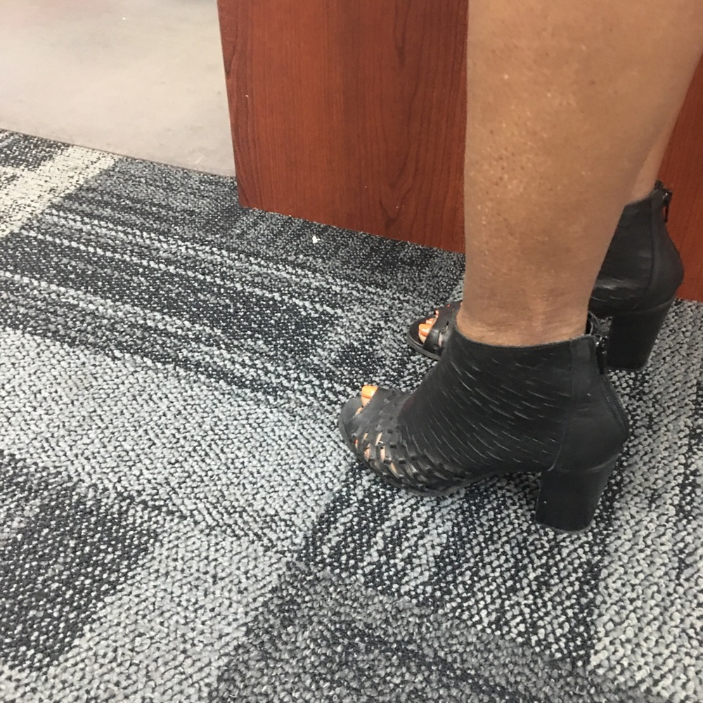 Piampiani black cage heel
